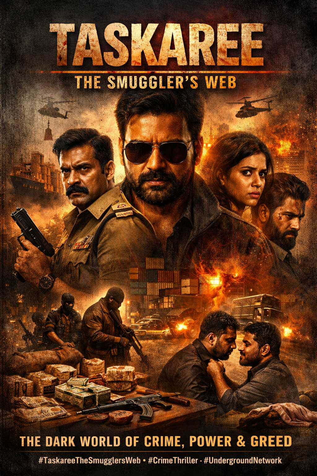 Taskaree The Smuggler’s Web dark crime thriller poster showing smuggling network