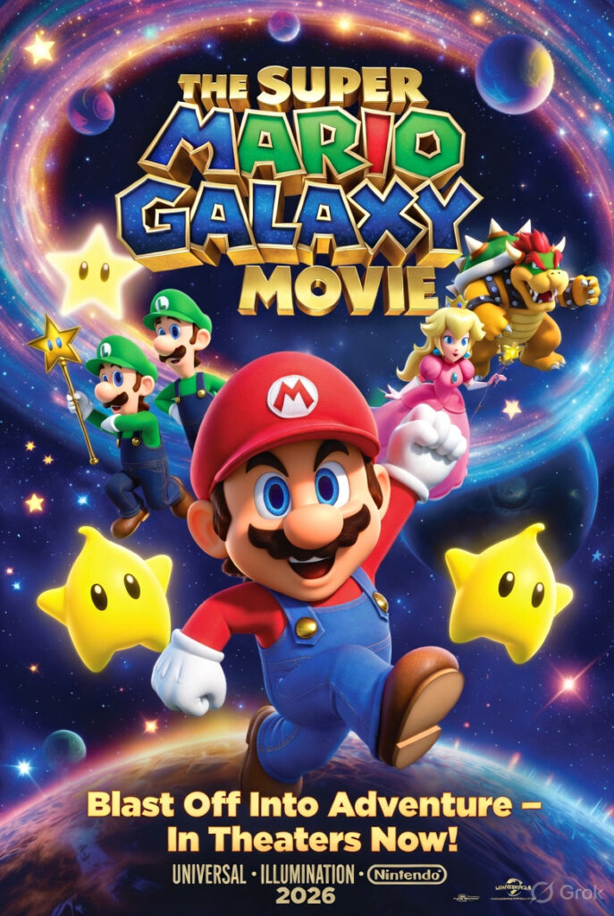 Super Mario Galaxy Movie 2026 official poster - trending worldwide animated hit