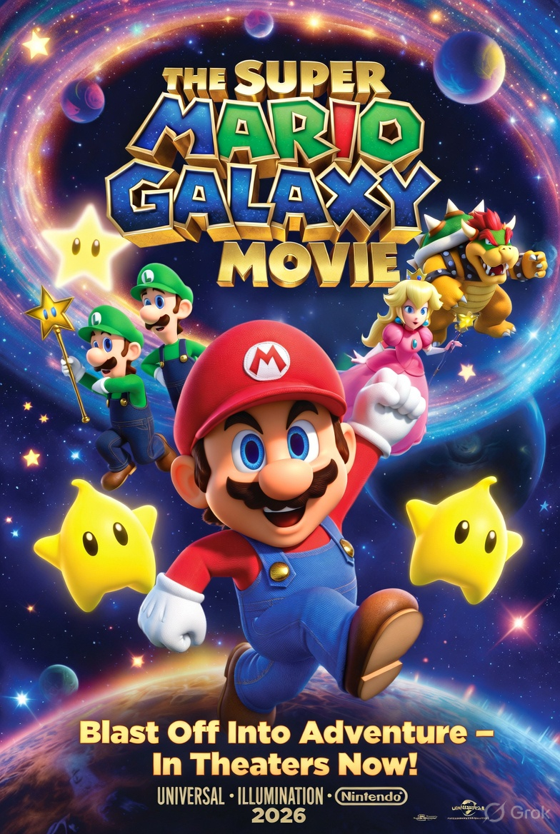 Super Mario Galaxy Movie 2026 official poster - trending worldwide animated hit